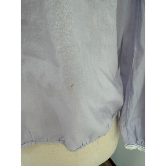 Tory Burch Sadie Purple Embroidered Women's 4 Top Peasant Lavender - Picture 8 of 10